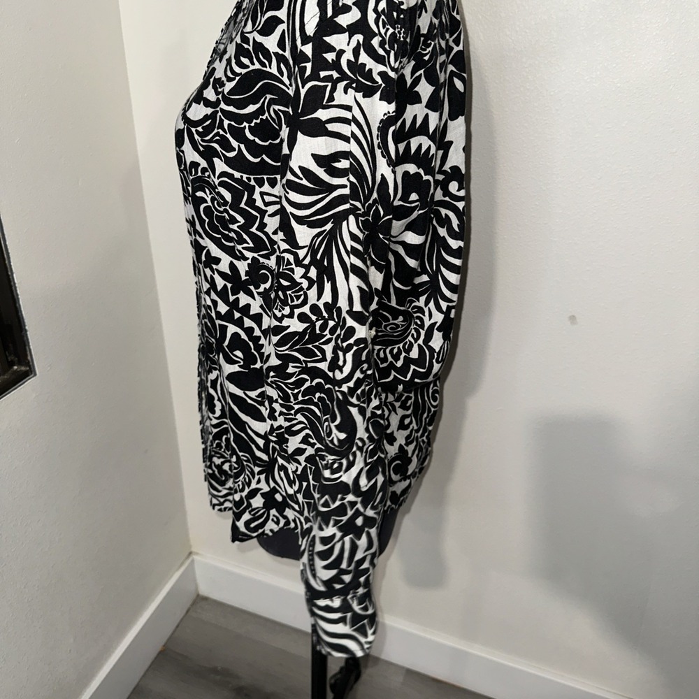 Ralph Lauren Black Floral Linen Button Up‎ Shirt Long Sleeve Size M Black Label - Picture 5 of 10